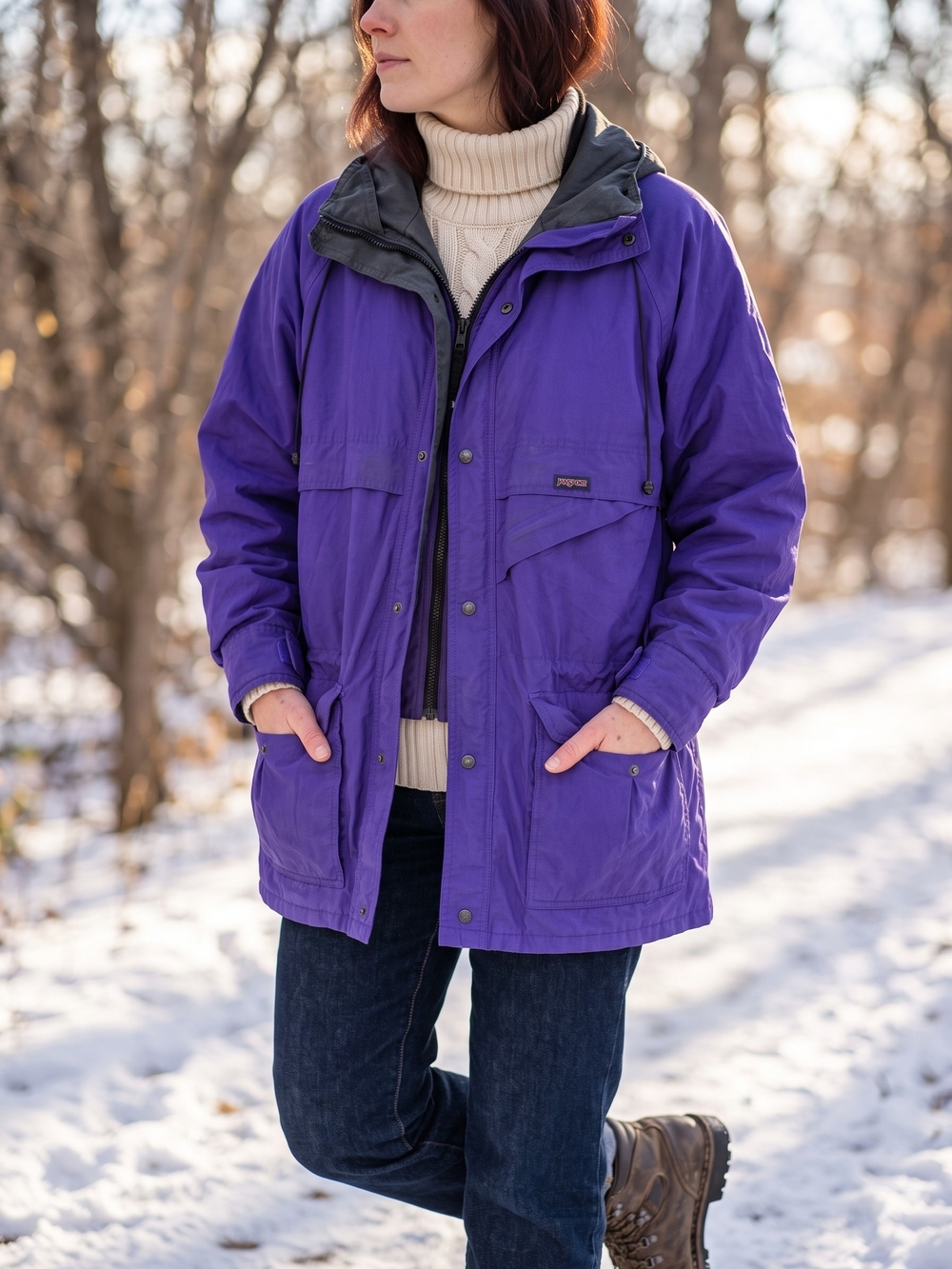 Vintage JanSport Opus 2 Purple Parka Gorpcore 90s Hiking Mountain Jacket